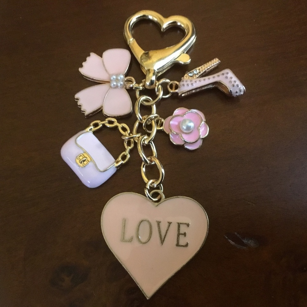 Bag/Keychain Charm Peach and Pink - Picture 3 of 3